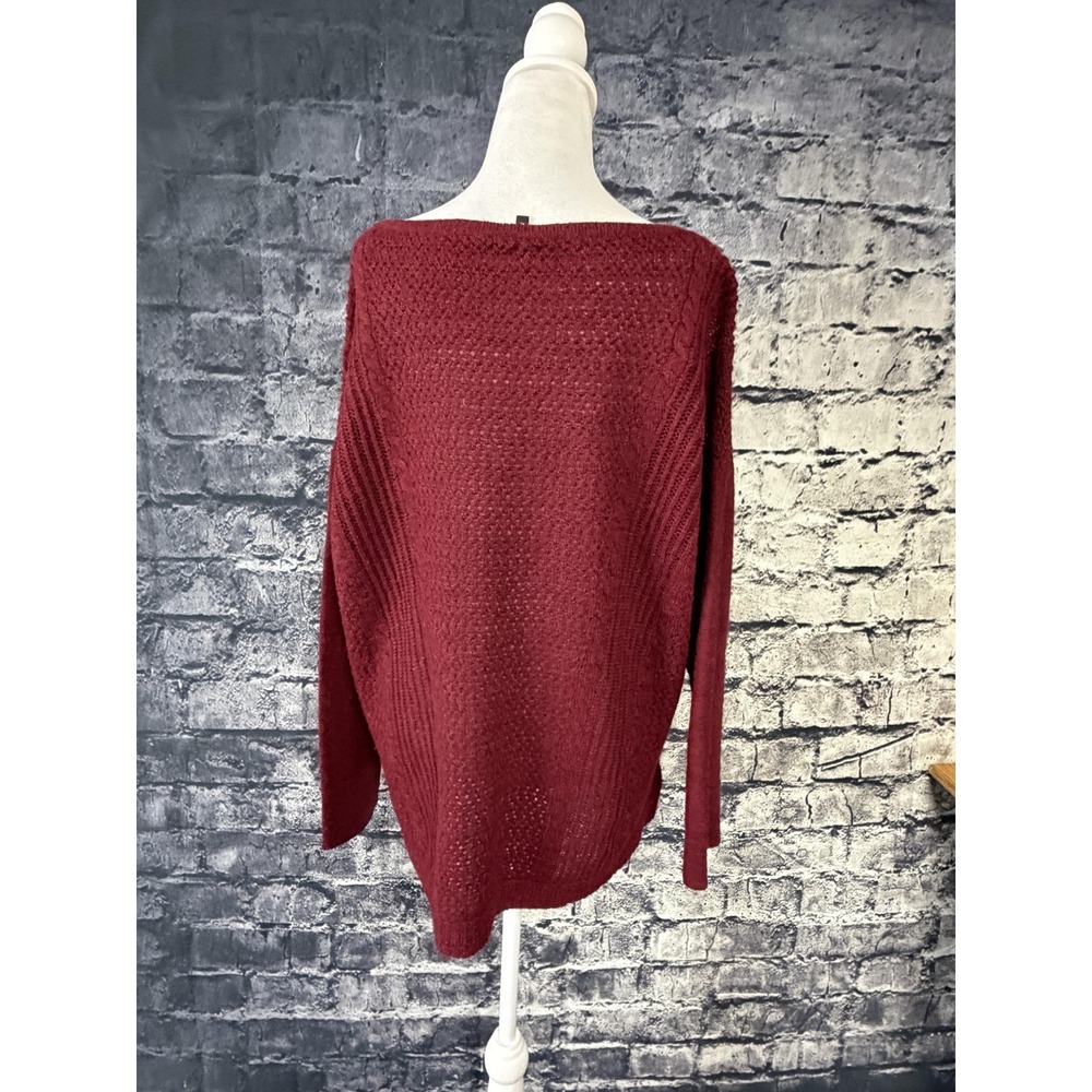 Eileen Fisher Knit Sweater Womens XL Red‎ Alpaca Merino Wool Scoop Neck USA - Picture 3 of 14